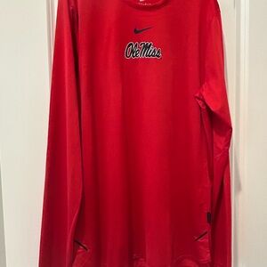 Nike Red Ole Miss Long Sleeve Dri-Fit TShirt